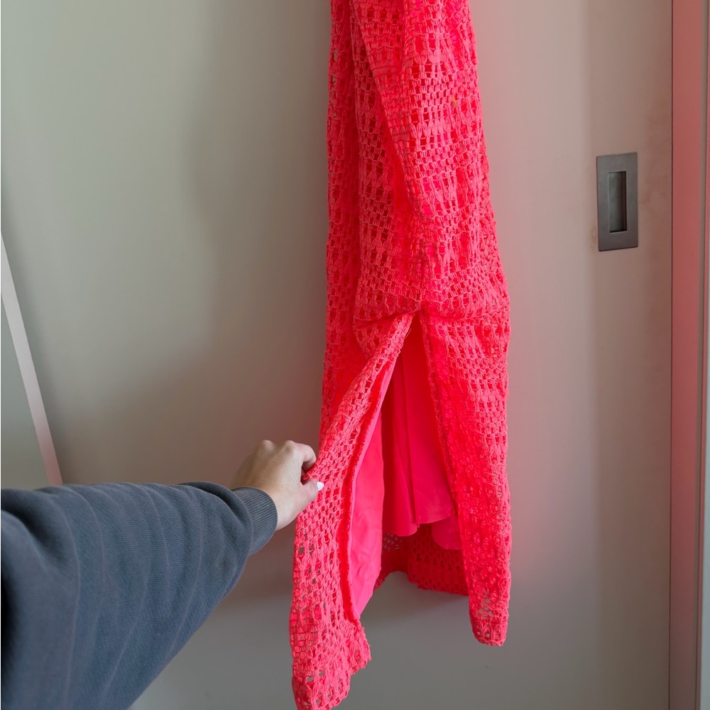 PatBO Neon Pink Crochet Dress - Picture 2 of 8